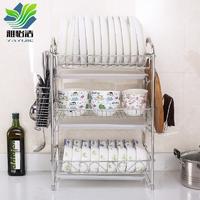 304 stainless steel three-layer flat steel drainage and storage disk rack - WJ006