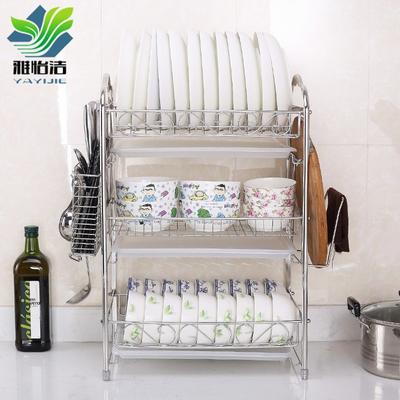 304 stainless steel three-layer flat steel drainage and storage disk rack - WJ006