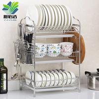 304 stainless steel three-layer flat steel drainage and storage disk rack - WJ006 - D