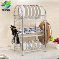 304 stainless steel double-layer circular pipe drainage and storage disk rack - HG0603