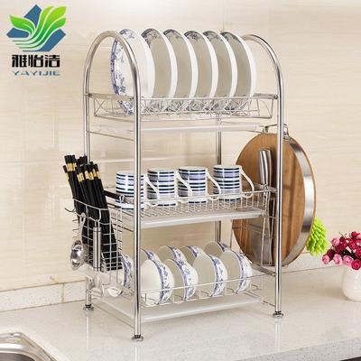 304 stainless steel double-layer circular pipe drainage and storage disk rack - HG0603