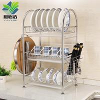 304 stainless steel double-layer circular pipe drainage and storage disk rack - HG0603 - D