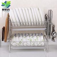304 stainless steel double-layer flat steel drainage and storage disk rack - WJ004 - D